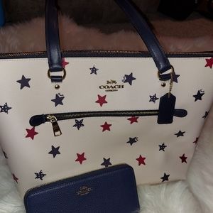 Coach Americana Print Gallery Tote and Wallet